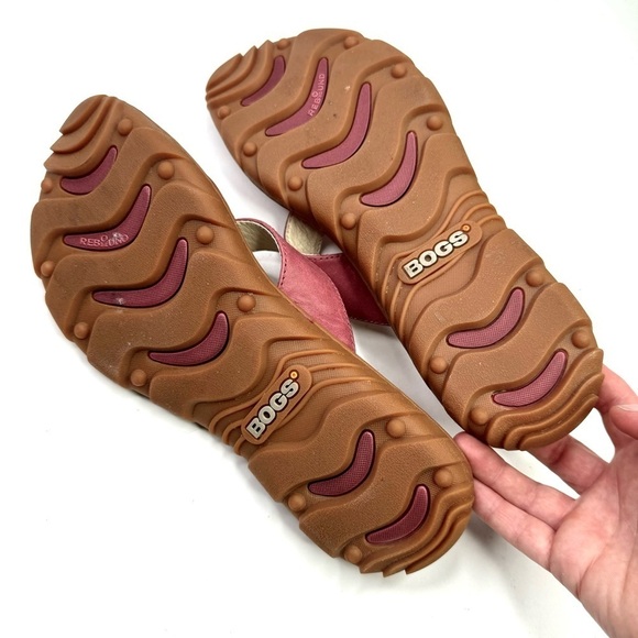 Bogs Todos Slides sandals Garnet wine red leather sandals 10 - Picture 8 of 10